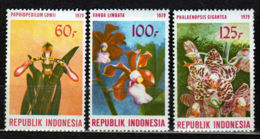 Indonesia, 1979, Orchids, Flowers, Flora, MNH, Michel 923-925 - Indonésie