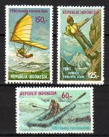 Indonesia, 1980, Rafting, Climbing, Flying, Adventure Sports, MNH, Michel 952-954 - Indonésie