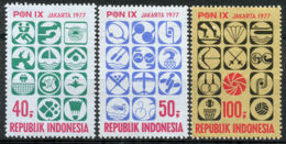 Indonesia, 1977, Sports Week, MNH, Michel 874-876 - Indonésie