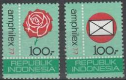 Indonesia, 1977, Amphilex Stamp Exhibition, MNH, Michel 871-872A - Indonésie