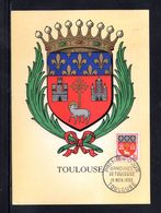 " ARMOIRIES DE TOULOUSE " Sur Carte Maximum De 1958. N° YT 1182. Parfait état. CM - 1950-1959