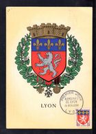 " ARMOIRIES DE LYON " Sur Carte Maximum De 1958. N° YT 1181. Parfait état. CM - 1950-1959