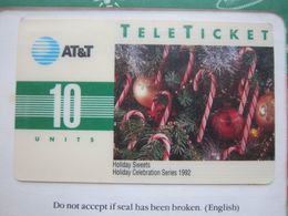 Holiday Greetings TeleTicket Card, Merry Christmas 1992, Mint In Envelope - AT&T