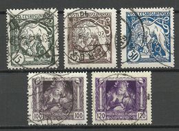 TSCHECHOSLOWAKEI Czechoslovakia 1919 = 5 Values From Michel 34 - 39 O Legionärsmarken - Newspaper Stamps