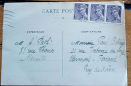 Lot De 3 Mercures Non Oblitérés Sur Carte Postale - 1938-42 Mercurio