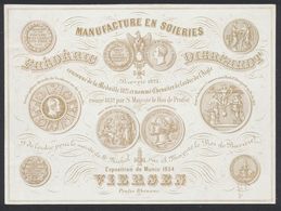 Carte En Porcelaine - Manufacture En Soieries "Frederic Diergardt" (Viersen, Prusse Rhénane) / Exposition De Munic 1854 - Viersen