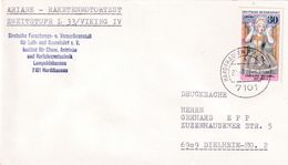 Germany 1977 Cover; Space Weltraum Espace: German Aerospace Institute Hardthausen; Caroline Neuber; Actress; Theatre - Other & Unclassified