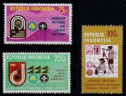 Indonesia, 1981, Scouting Jamboree, Scouts, MNH, Michel 1000-1002 - Indonésie