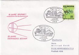 Germany 1972 Cover; Space Weltraum Espace: 15 Years Sputnik 1; Institiut For Scace Research Bochum; Europa Cept - Autres & Non Classés