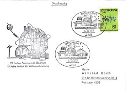 Germany 1972 Cover; Space Weltraum Espace: 15 Years Sputnik 1; Institiut For Scace Research Bochum; Europa Cept - Sonstige & Ohne Zuordnung