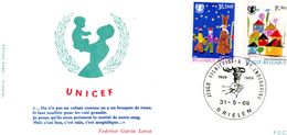 1492-1493 (UNICEF) Sur FDC P266 Cachet Brielen 31-5-1969 - 1961-70