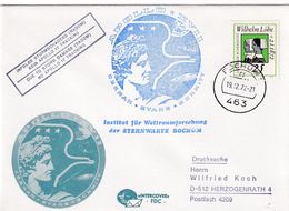 Germany 1972 Cover; Space Weltraum Espace: Apollo 17 Cernan, Evans, Schmitt  BLUE; Research Institute Observatory Bochum - Andere & Zonder Classificatie