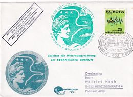 Germany 1972 Cover; Space Weltraum Espace: Apollo 17 Cernan, Evans, Schmitt  GREEN Research Institute Observatory Bochum - Other & Unclassified