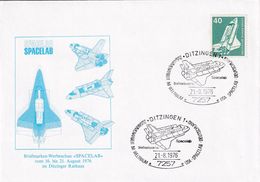 Germany 1976 Cover; Space Weltraum Espace: Space Shuttle: SpaceLAB; Ditzingen Exhibition: - Other & Unclassified