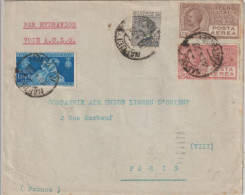 1930 - ENVELOPPE ITALIE - FRANCE Par HYDRAVION VOIE AULO  De NAPLES SUPERBE CACHET AU DOS HYDRESCALE => PARIS - Storia Postale (Posta Aerea)