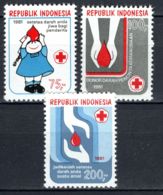 Indonesia, 1981, Donating Blood, Health Care, MNH, Michel 1004-1006 - Indonésie