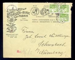 DENMARK - Cover With Nice Header 'Funders Blomster Oc Blade Fabrik'. Cover Sent To Nurnberg 1941. OKW Censorship. - Maximum Cards & Covers