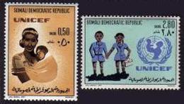 Somalia, 1972, UNICEF 25th Anniversary, United Nations, MNH, Michel 189-190 - Somalië (1960-...)
