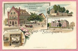 67 - GRUSS Aus SCHILTIGHEIM - Litho Couleur GABELMANN - STRASSBURG - Wirtschaft Zum Goldenen Karpfen - A. WEBER - Schiltigheim