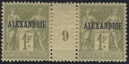 VO 438 Alexandrie Postes  N° 16 1f Sage Vert-olive Paire Avec Millésime 9 Qualité: * Cote: 460 € - Nuovi