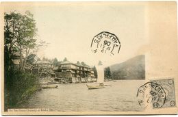 JAPON CARTE POSTALE -THE TEA HOUSE CHUZENJI AT NIKKO DEPART LIGNE N 12 MAI 05 PAQ. FR. N°5 POUR LA FRANCE - Cartas & Documentos