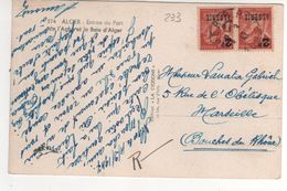 Timbre , Stamp Yvert N° 233 X2 ( Paire ). Sur CP , Carte Photo , Postcard Du 04/02/47 D'Alger - Lettres & Documents