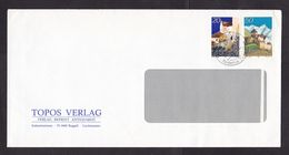 Liechtenstein: Cover, 1991, 2 Stamps, Architecture, Heritage, Cancel Ruggell (minor Discolouring At Back) - Cartas & Documentos