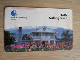 JAMAICA  J$300,-  PREPAID World -talk   Cable&wireless  P88b   Fine Used Card  **2218** - Giamaica