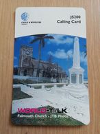 JAMAICA  J$200,-  PREPAID World -talk   Cable&wireless  P87   Fine Used Card  **2219** - Jamaica