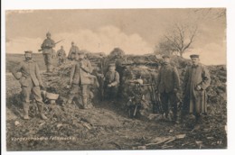 CPA WW1 Guerre 14-18 Rare Carte Groupe De Soldats Allemands Vorgeschobene Feldwache Tranchées - Guerra 1914-18