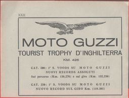 Moto Guzzi. Tourist Trophy D' Inghilterra. Pubblicità 1936 - Publicidad