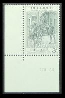 Timbres 1284 Coin Daté 1964, Postillon Du Pays De Liège, Attelage, Cheval, Voiture Hippomobile (hitch Horses - Belgium) - Hoekdatums
