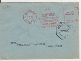 BUCURESTI AMONT 0,55, ROMTRANS INTERNATIONAL TRANSPORT RED MACHINE ATM STAMPS, ROMANIA 1960 - Franking Machines (EMA)