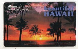 HAWAII TELECARTE JAPON Palmier Coucher De Soleil - Hawaii