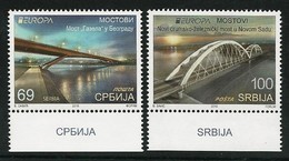 SERBIA/ SERBIEN/ SRBIJA -EUROPA 2018 -"PUENTES.- BRIDGES - BRÜCKEN - PONTS" - SERIE De 2 V. - 2018