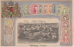 DIFFERDANGE - PANORAMA SUR CARTE STYLISEE DE TIMBRES - Differdingen