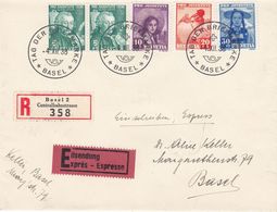 Suisse - 04/12/1938 - Pro Juventute - N°Zumstein 85/88 - Lettre Recommandé Pour Basel - Oblitération Fête Nationale - Lettres & Documents