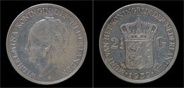 Netherlands Wilhelmina I 2 1/2 Gulden(rijksdaalder)1939 - 2 1/2 Florín Holandés (Gulden)