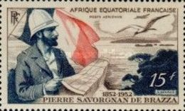 Fr. Equatorial. Africa - 1951 De Brazza 15f MH *   Sc C35 - Neufs