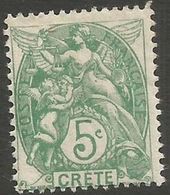 Crete - 1902-3 Blanc 5c MH *   Sc 5 - Neufs