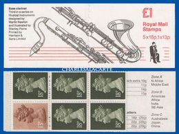 GREAT BRITAIN 1987 FOLDED £1 BOOKLET MUSIC BASS CLARINET COVER  CARNET SG FH 7 - Booklets