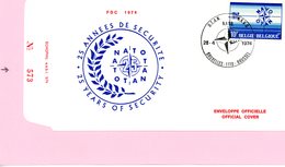 1712 (OTAN - NAVO) FDC Enveloppe Officielle Numérotée 573 Cachet Bruxelles 1100 Brussel 20-4-1974 - 1971-80