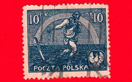 POLONIA - Usato - 1921 - Agricoltura - Semina - Sowing Man - 10 Mk - Usados