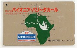 JAPON TELECARTE SPORT AUTOMOBILE AFRIQUE PARIS TRIPOLI DAKAR 1990 PIONEER - Sénégal