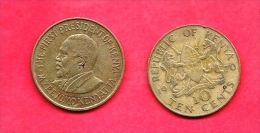 KENYA , 1969-1978, Circulated Coin, 10 Cents,nickel Brass, Km11, C1617 - Kenya