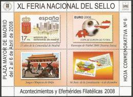 2008-HOJA CONMEMORATIVA Nº 6. XL FERIA DEL SELLO.PLAZA MAYOR.MADRID - Variedades & Curiosidades