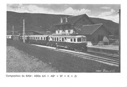 Carte Sans Indications Au Dos - Composition Du BAM - Bière - Apples - Morges Ligne De Chemin De Fer -Train - B.A.M - BAM - Apples