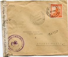 CONGO BELGE LETTRE PAR AVION CENSUREE DEPART LEOPOLDVILLE 18-11-44 POUR L'A. E. F. - Cartas & Documentos