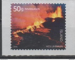 ICELAND , 2016, MNH, VOLCANOES, HOLUHRAUN, VOLCANIC ERUPTION, 1v SELF-ADHESIVE - Volcanos