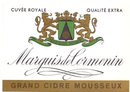 Etiket Etiquette - Vin - Wijn - Grand Cidre Mousseux - Marquis De Cormenin - Autres & Non Classés